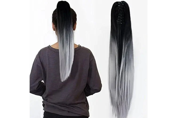 Black To Silver Ponytail 4 Black To Silver Ponytail - Image 2