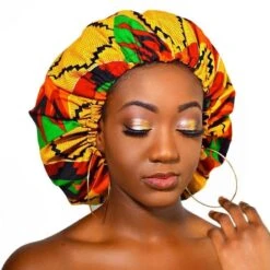 African Print Bonnet