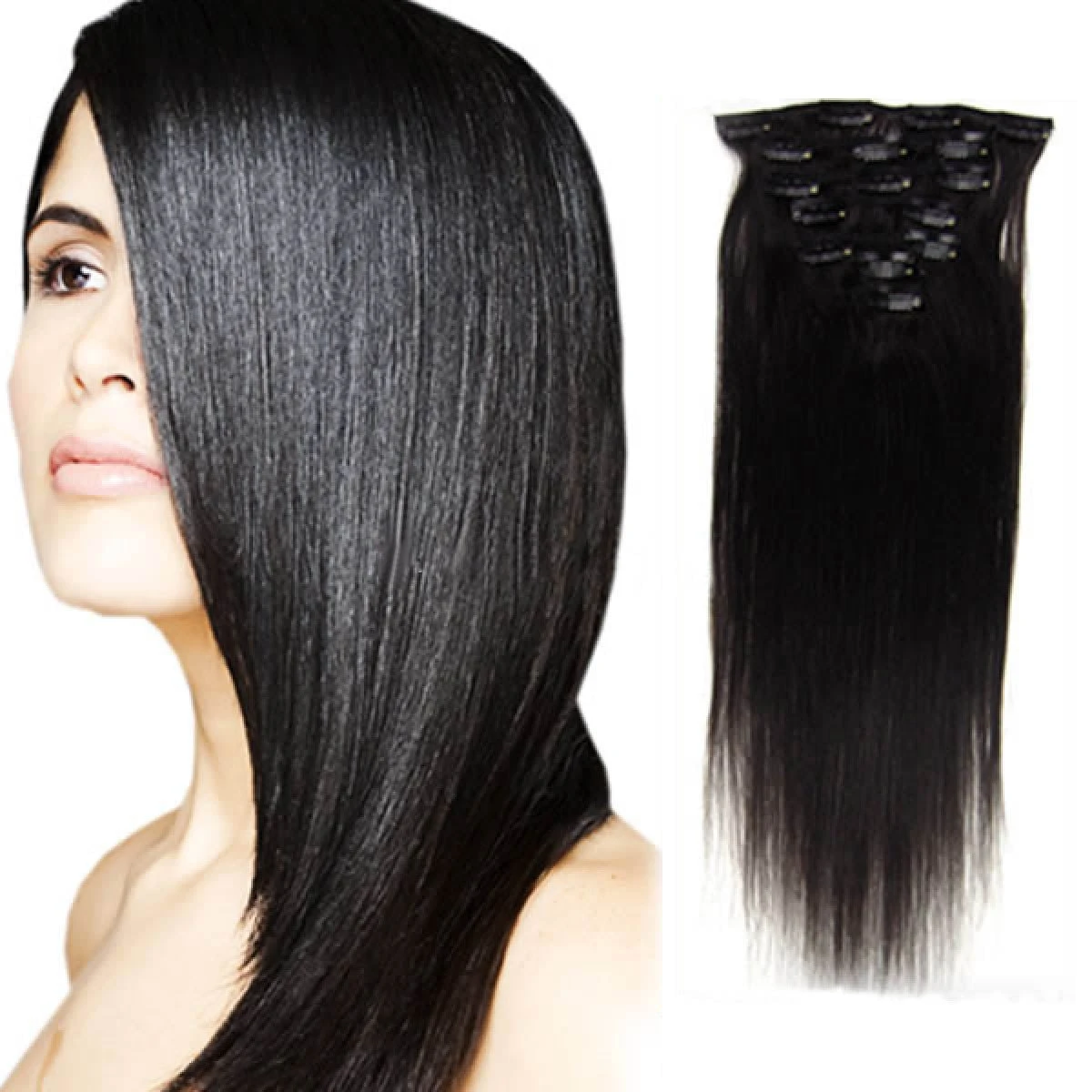 Natural Black Clip In 7 Pcs 18" 3 Natural Black Clip In 7 Pcs 18"