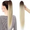 Brown To Blonde Ombre Straight Ponytail