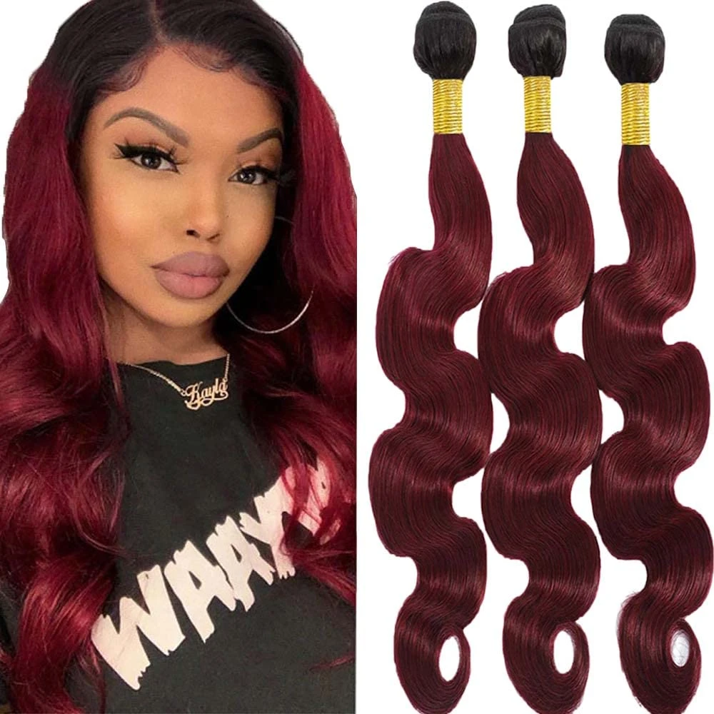 20A Single Body Wave Ombre Burgundy 3 20A Single Body Wave Ombre Burgundy