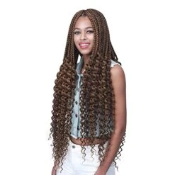 3X Box Braids Curly Tips 28"