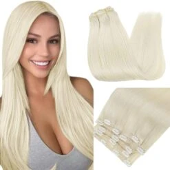 Platinum Blonde Clip In 22"