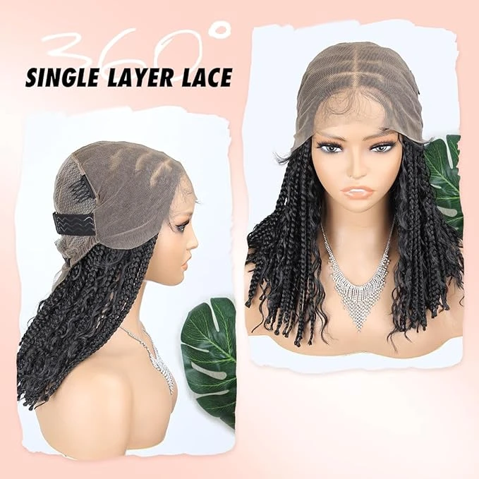 Whole Lace Braid Wig Triangle Boho Box Bob 4 Whole Lace Braid Wig Triangle Boho Box Bob - Image 2