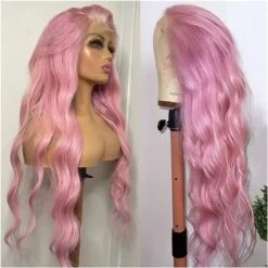 Curly Loose Wave Pink Wig