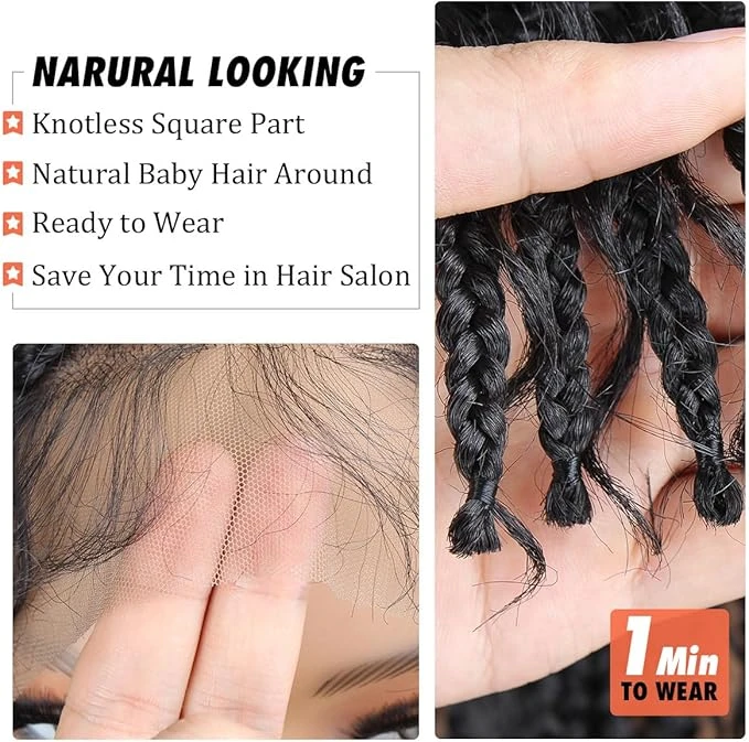 Whole Lace Braid Wig Triangle Boho Box Bob 8 Whole Lace Braid Wig Triangle Boho Box Bob - Image 6