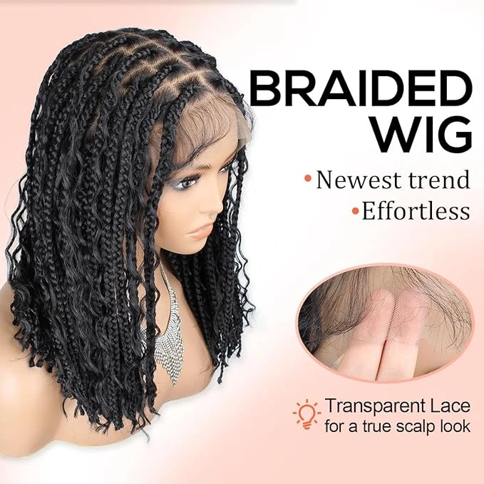 Whole Lace Braid Wig Triangle Boho Box Bob 10 Whole Lace Braid Wig Triangle Boho Box Bob - Image 8