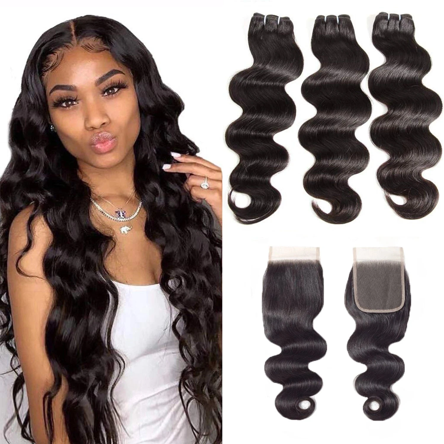 15A 3 Pcs Body Wave 6*5 T Closure 3 15A 3 Pcs Body Wave 6*5 T Closure