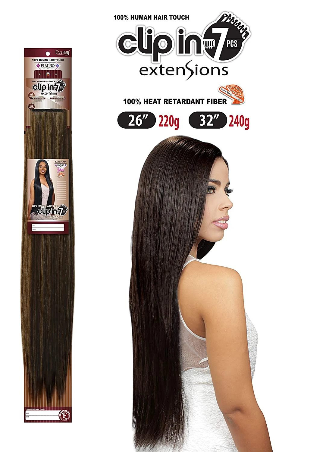 Platino Clip Ins 7 Pcs 3 Platino Clip Ins 7 Pcs