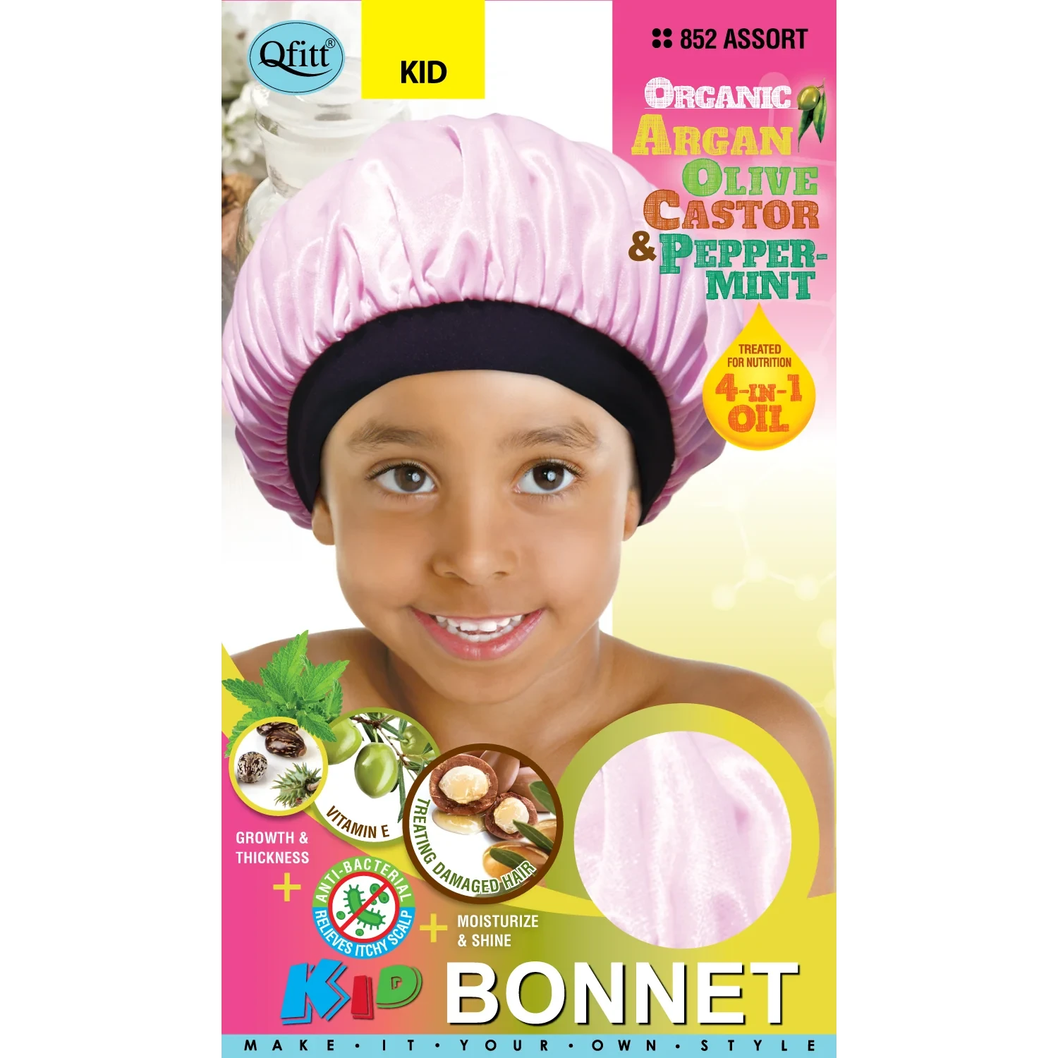Olive Oil & Shea Butter Kids Bonnet #854 3 Olive Oil & Shea Butter Kids Bonnet #854