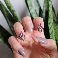 Almond Brown Press On Nails -Primal Shop AlmondBrownGeo4