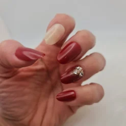 Almond Red Press On Nails