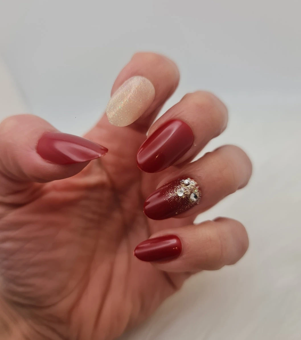 Almond Red Press On Nails 3 Almond Red Press On Nails