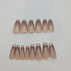 Grey Gold Ballerina Press On Nails