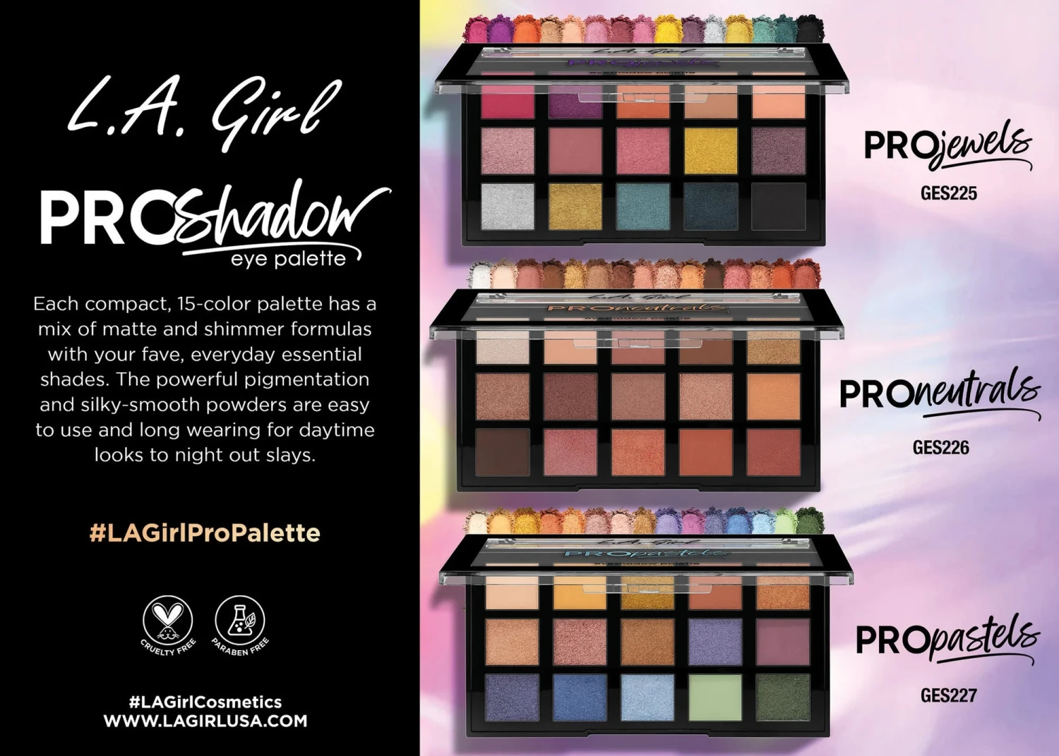 LA Girl Pro Shadow Eye Palette 4 LA Girl Pro Shadow Eye Palette - Image 2