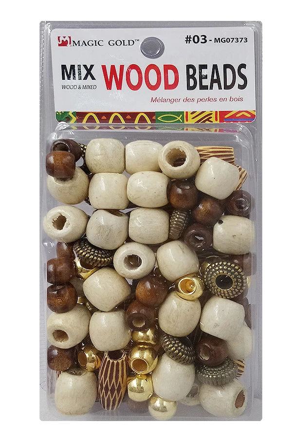 Magic Gold Mix Wood Beads 03 3 Magic Gold Mix Wood Beads 03
