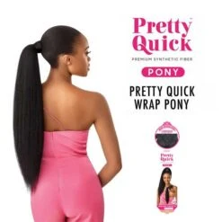 Outre Jumbo Kinky Straight Ponytail 24" -Primal Shop OUTRE Pretty Quick WRAP PONY Jumbo Kinky Straight 24 Model B