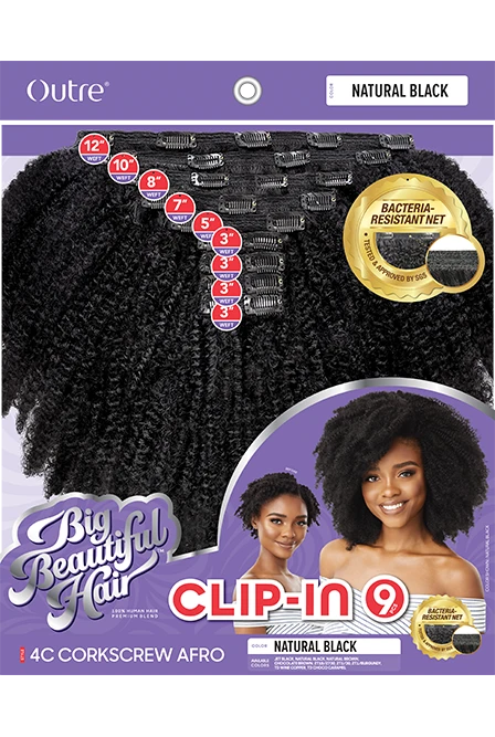 Outre Clip In 9 Pcs 4C Corkscrew Afro 10" 4 Outre Clip In 9 Pcs 4C Corkscrew Afro 10" - Image 2