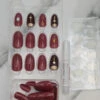 Red & Brown Press On Nails -Primal Shop Purple1