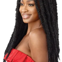 Outre X-Pression Synthetic 4X4 Lace Wig -Primal Shop QLXTUBL22 Butterfly Locs 22 1 Left