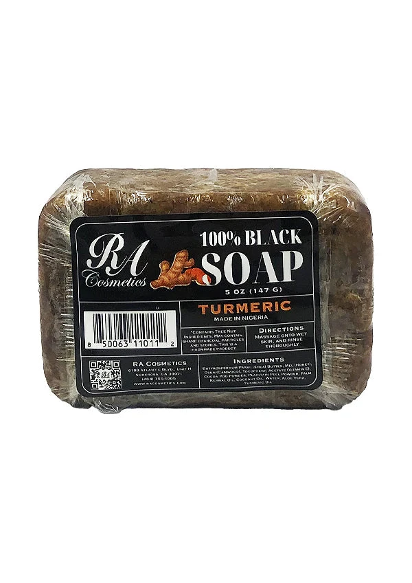 RA COSMETICS 100% Black Soap With Tumeric 3 RA COSMETICS 100% Black Soap With Tumeric