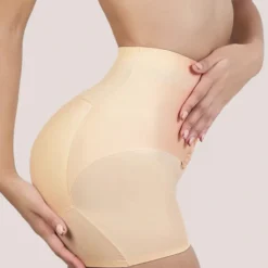 Seamless High Waist Double Tummy Shorts 22 Seamless High Waist Double Tummy Shorts -Primal Shop U.SDBTMSHT close up side1