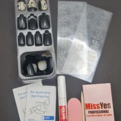 BlackPress On Nails 12 BlackPress On Nails -Primal Shop blackleopard1