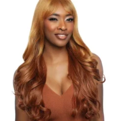 Glueless Human Hair Blend HD Lace Front Wig - CARAMEL 03
