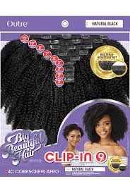 Outre Clip In 9 Pcs 4C Corkscrew Afro 10" 7 Outre Clip In 9 Pcs 4C Corkscrew Afro 10" - Image 5