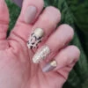 Gold Rhinestones Press On Nails -Primal Shop greyorangeleopard3