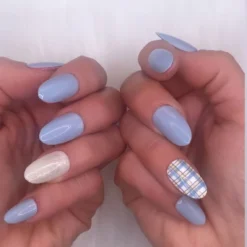 Almond Shape In Blue Press On Nails