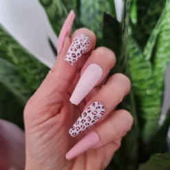 Pink Leopard Press On Nails