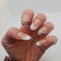 Almond French Leopard Press On Nails