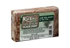 Kuza Black Soap With Shea Butter And Tea Tree