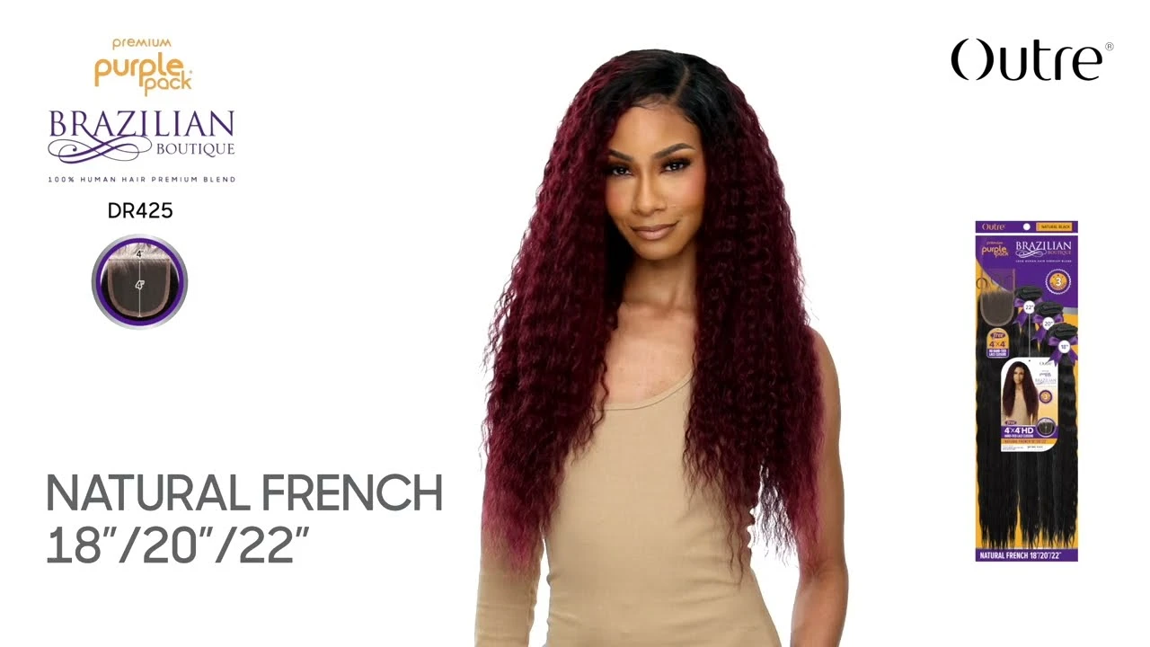 Outre Purple Pack Brazilian French Wave 5 Outre Purple Pack Brazilian French Wave - Image 3