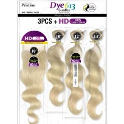 613 Body Wave 3 Pcs +HD 4X5 Closure -Primal Shop pdw4501 dye613 bodywave 3pcs hd 4x5 cl