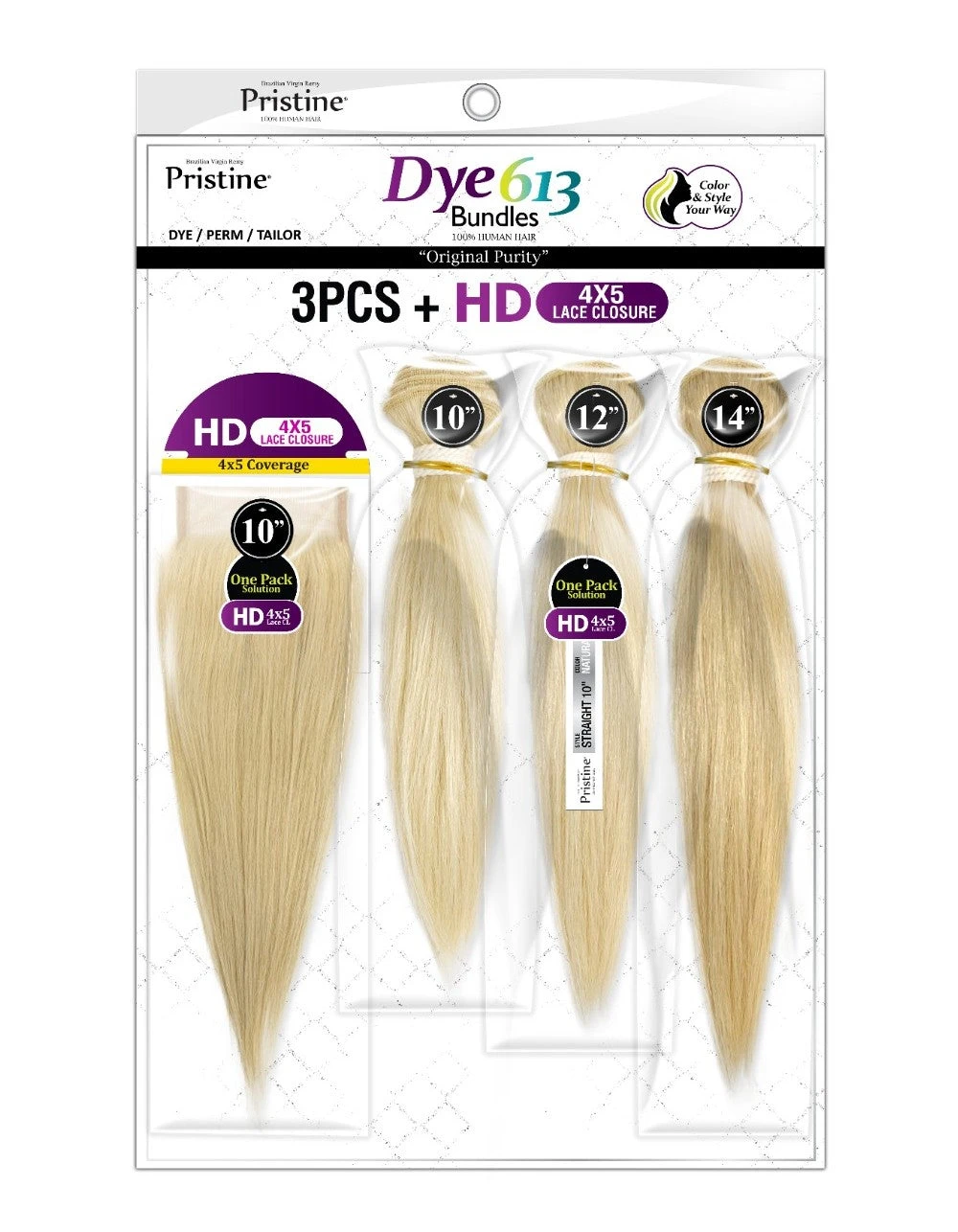 613 Straight 3 Pcs + HD 4*5 Closure 5 613 Straight 3 Pcs + HD 4*5 Closure - Image 3