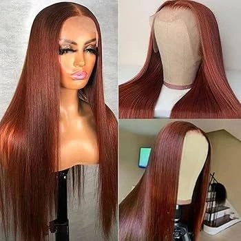 13X6 Reddish Brown Lace Front Wigs Human Hair Straight 3 13X6 Reddish Brown Lace Front Wigs Human Hair Straight
