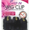 12 Pcs Snap On Wig Clipsblack