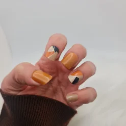 Square Orange Press On Nails