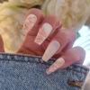 White & Pink Press On Nails -Primal Shop whitepink1